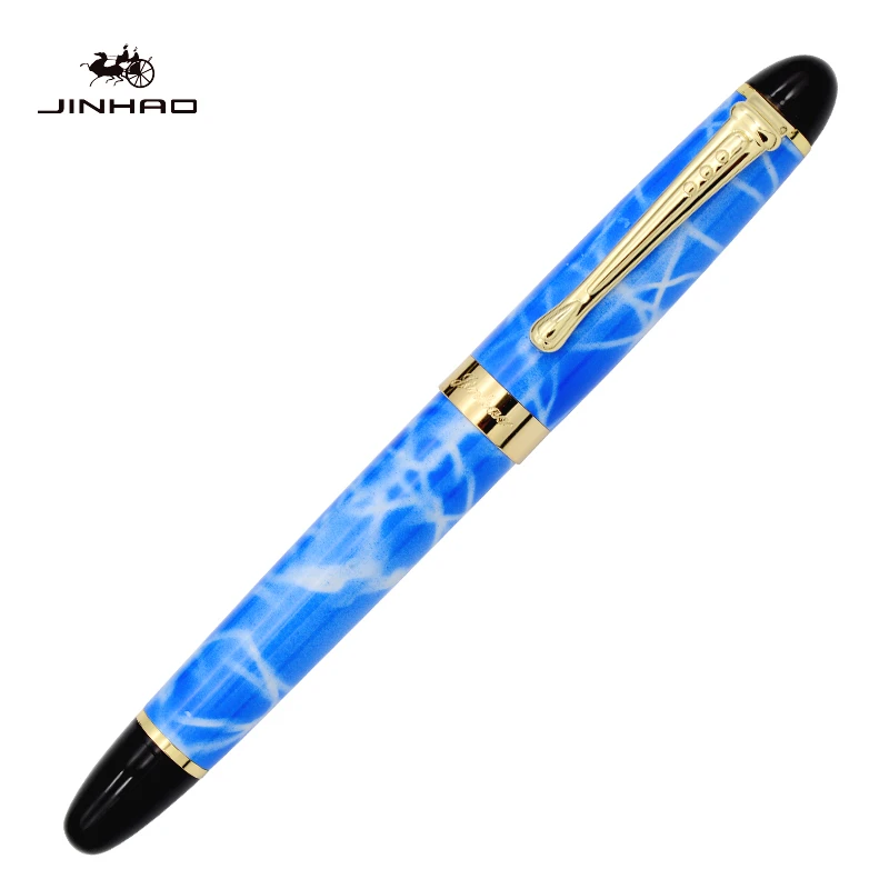 Jinhao X450 перьевая ручка Роскошные чернильные ручки для письма высокое качество ручка Dolma Kalem вулпен полностью металлический Синий Красный 22 цвета и чернила