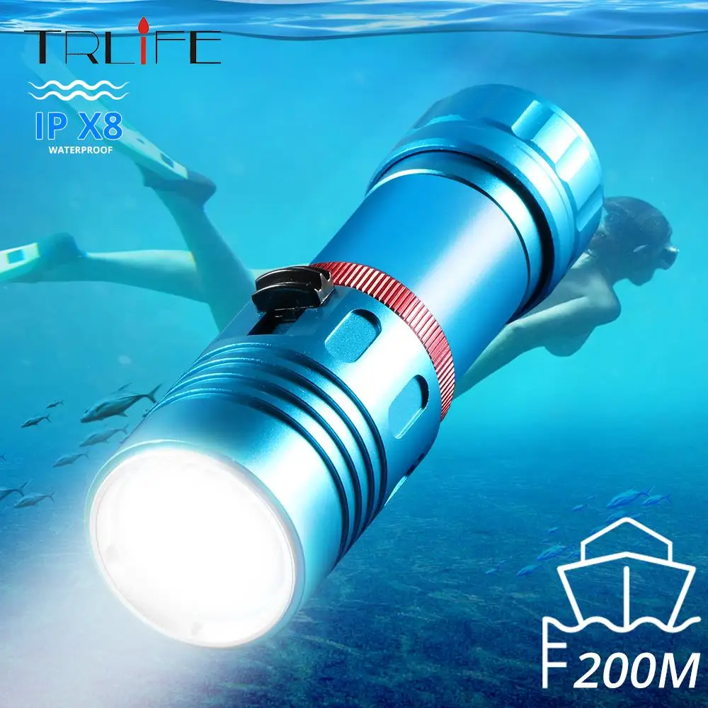 

15000 Lumens L2 Professional Diving flashlight Scuba Torch LED 200M Underwater Flashlights led Powerful Dive lamp 18650 or 26650