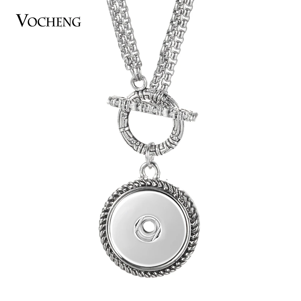 

55cm Stainless Steel Chain Vocheng Ginger Snap Jewelry Toggle Necklace Pendant for 18mm Snap Charms NN-721