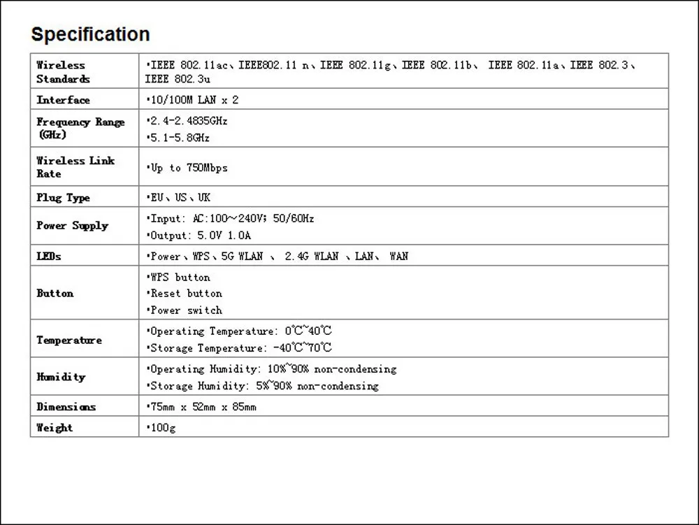 Новые AC750 Беспроводной Wi-Fi Ретранслятор Dual Band 2.4 ГГц и 5 ГГц 750 Мбит маршрутизатор