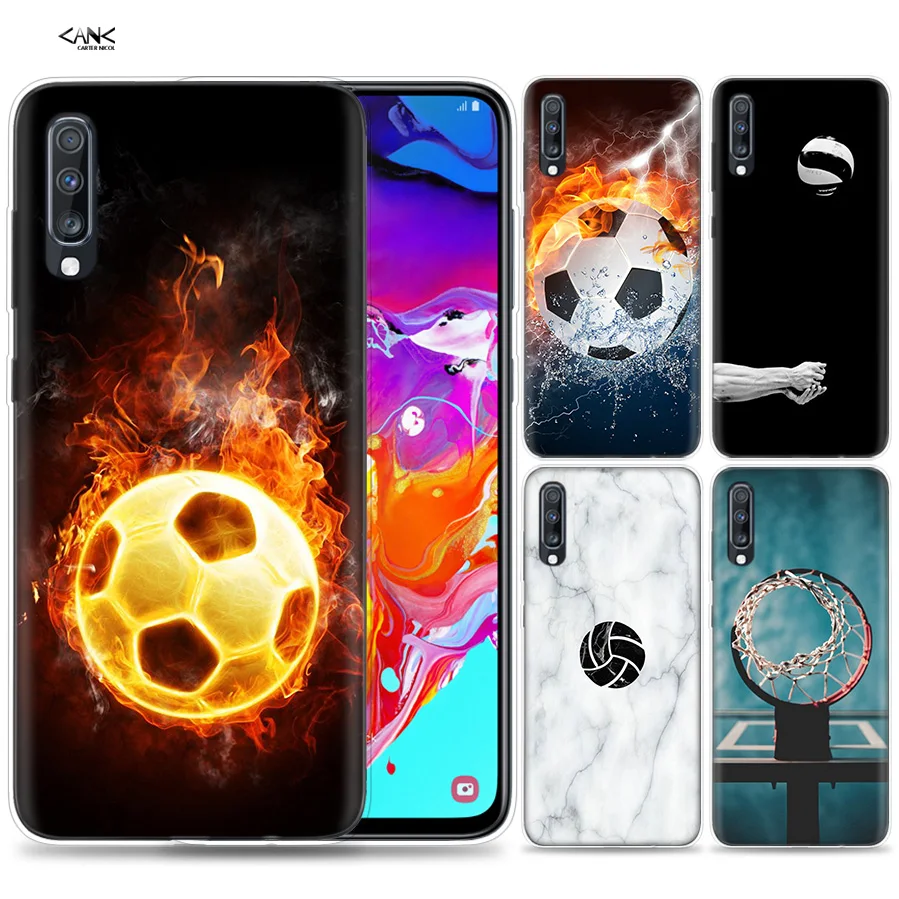 

Bags Case for Samsung Galaxy Mobile Phone A50 A70 A30 A20 J4 J6 J8 A6 A8 M30 A7 Plus 2018 Note 8 9 Basketball Football Soccer Vo