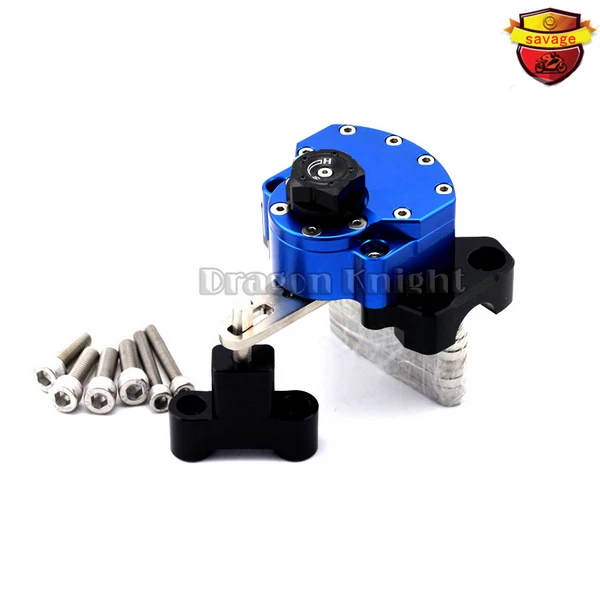 For HONDA HORNET CB600F 2007-2013 Blue Motorcycle Reversed Safety Adjustable Steering Damper Stabilizer with Mount Bracket