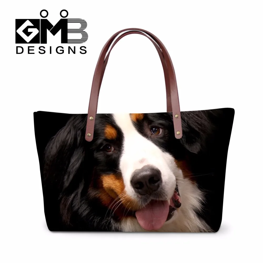 

Dispalang new designer bernese dog women fashion tote bags large capacity messenger bags top handle shoulder bag cheap handbag