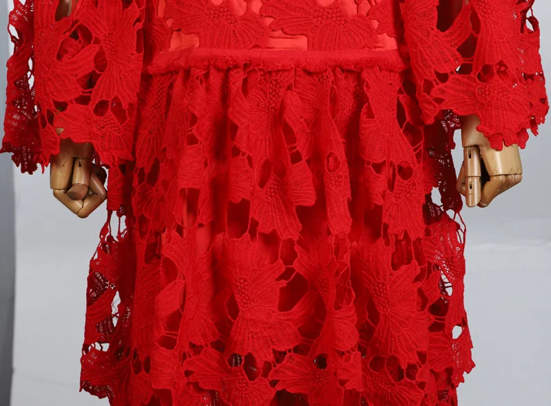 Tingfly новые Подиумные дизайнерские женские полые кружевные вечерние платья Vestidos