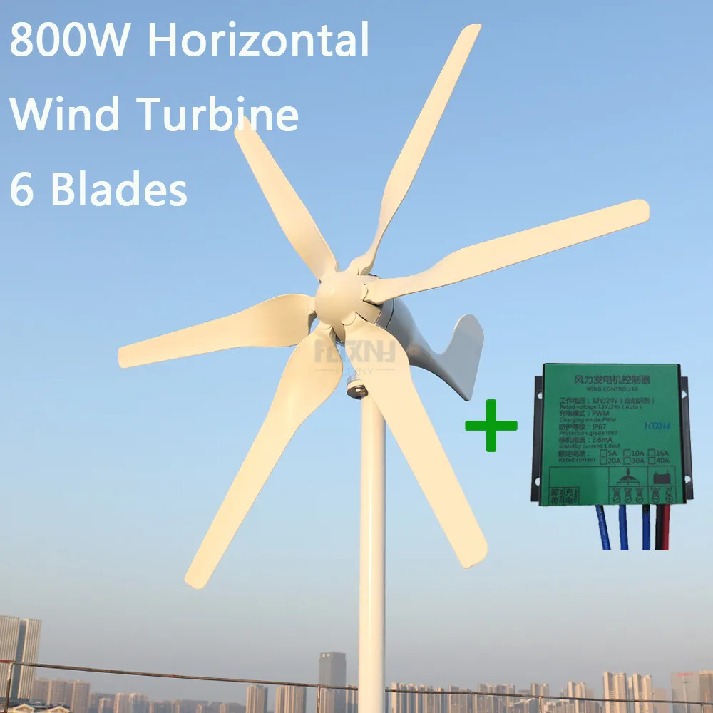 US $146.25 New Developed Wind Turbine 800w 12v 24v Generator With 6 Blades Free PWM Controller For Home Use