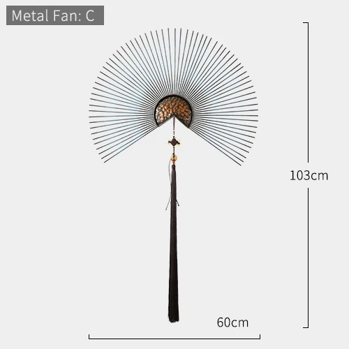 Металлические настенные украшения цветок гостиная настенный орнамент китайский современный креативный Диван ТВ фон 3d висящий роскошный настенный Декор - Цвет: Metal Fan C60