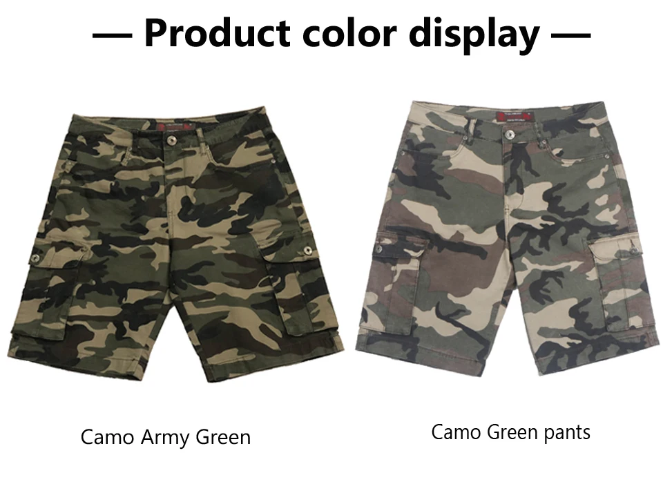 HARPIA Для мужчин шорты-карго Повседневное свободные камуфляж зеленый короткие штаны камуфляж военная Летний стиль по колено плюс Размеры