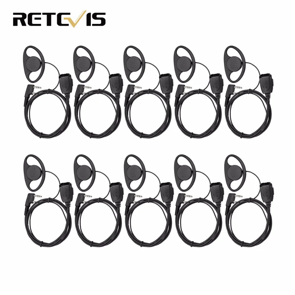 10 шт. Retevis re-3224 D-типа крючком динамик для Retevis H777 rt21 rt22 rt24 RT5 RT3 rt81 двухстороннее Радио Двухканальные рации c9056a