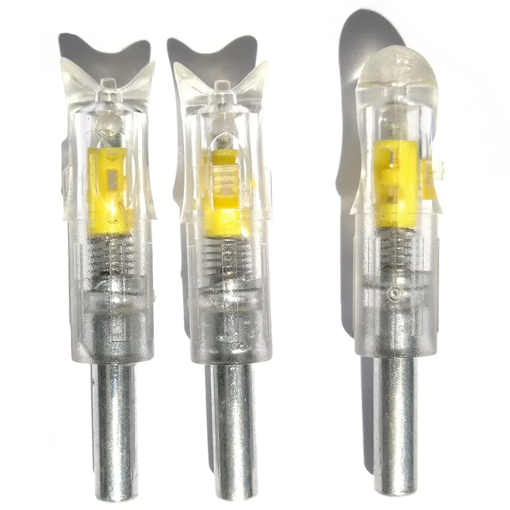 Billige 3 stücke Armbrust Beleuchtete Nocke AUTO LED Nocke Jagd Beleuchtung Ende Schwanz für. 300 7,6mm Innen Durchmesser Carbon Alu Fiberglas Pfeil