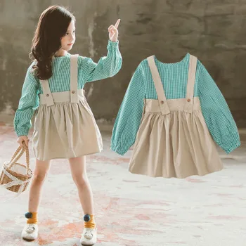

dress+long sleeve blouse 2019 autumn new girls clothing sets teenager 8 10 12 years old fashion