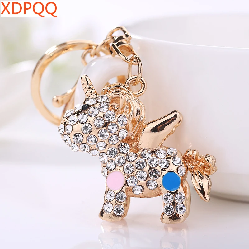 

XDPQQ2018 new jewelry female key chain fashion creative unicorn keychain gift car pendant bag decoration keyring