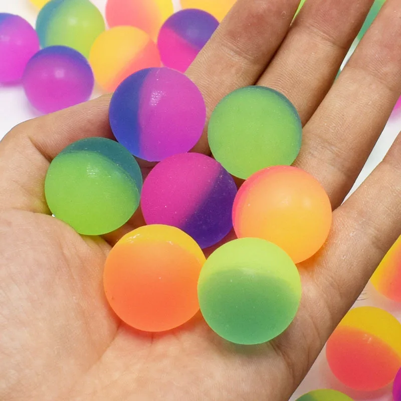 

2.5cm Double-color Gashapon Rubber Bouncing Bouncy Balls Jumping Matte Surface Outdoor Sports Funny Toys for Kids