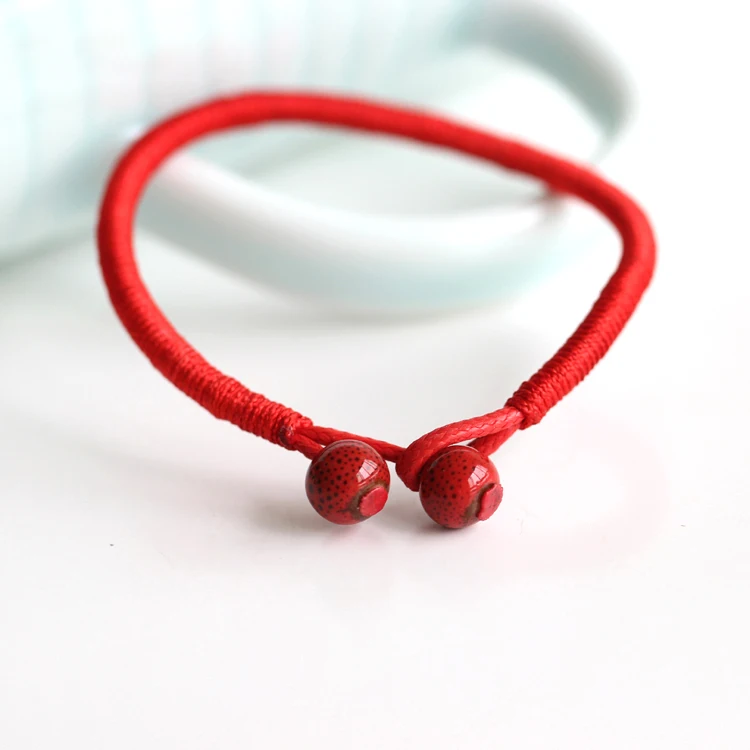 

2Pcs/lot Women Lucky Bracelets Bead Red String Ceramic bracelets & bangles Men Handmade Accessories Lovers Lucky Jewelry