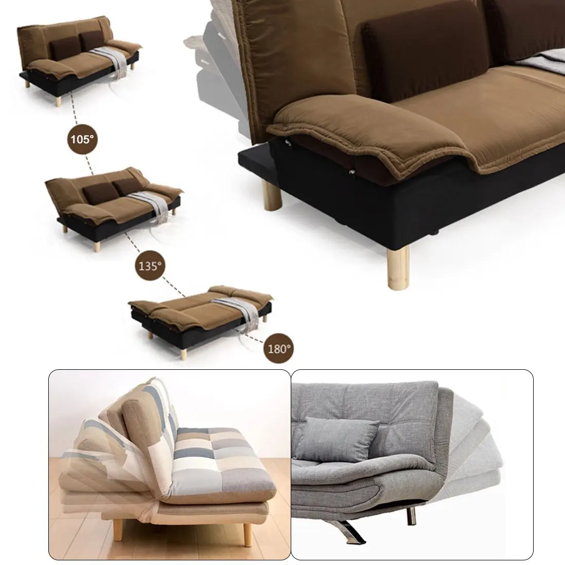 1pair Adjule Sofa Bed 0 Degree 45 75 Angle 1pair Adjule Sofa Bed 0 Degree 45 75 Angle Mechanism Hinge 230mm Length Connector Hardware In Cabinet Hinges From Home