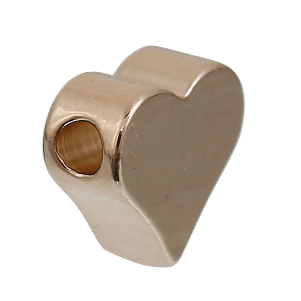 

DoreenBeads Copper Rose Gold Silver Tone Spacer Beads Heart Style DIY Findings 6mm( 2/8")x 5mm( 2/8"), Hole: Approx 1.3mm, 5 PCs