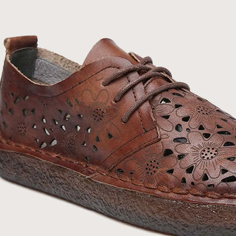 Casual Femmes Main En Vent Sauvage Plat De Britannique Fond Nouvelle Mou Et rouge Été La Américain À Rétro Noir Européen brown Chaussures Cuir HTwqf