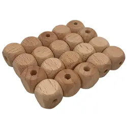 50 шт. Высококачественная граненая бусина из бука, 12 мм незавершенная натуральная фигура четверка деревянные кубические бусины для