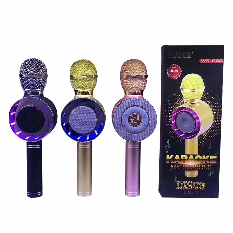 

New WS668 Wireless Bluetooth Microphone Party Karaoke Speaker Voice Converter Professional KTV Home Party Handheld Microphone