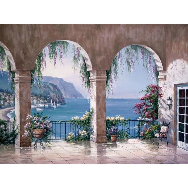 

Painting By Numbers DIY Dropshipping 50x65 60x75cm Beautiful double arch Landscape Canvas Wedding Decoration Art picture Gift
