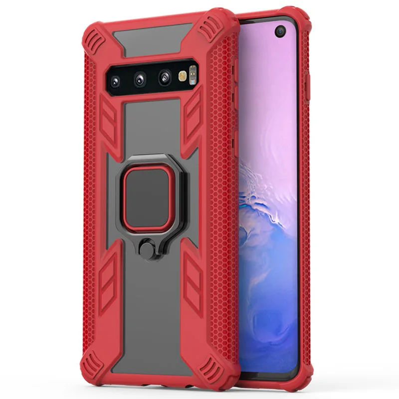 

for Samsung S10 Plus Note 10 Case Clear Rugged Armor Shock Proof Hard Cover Case for Samsung Galaxy A30 A50 чехол Ring Holder