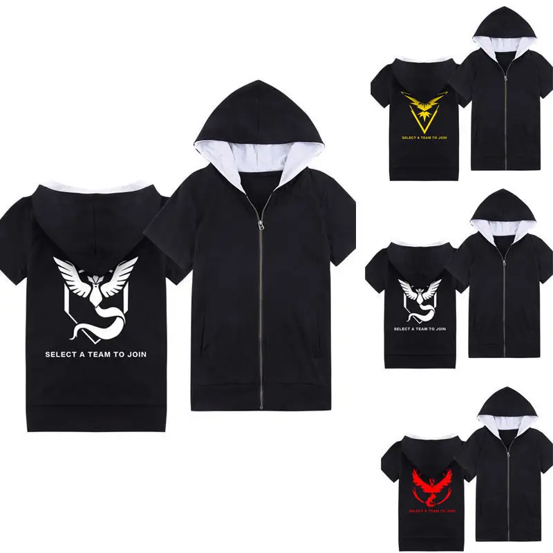 Pokemon Go Hoodie Pokemon Go Team Valor Team Mystic Team Instinct Pokeball Hoodies T-shirt Tops