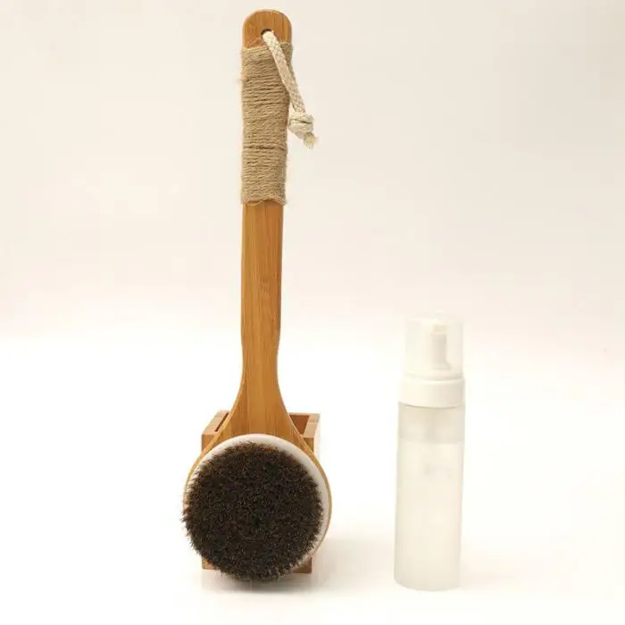 Дропшиппинг щетка для душа с длинной бамбуковой деревянной ручкой сзади скребок для спа отшелушиватель для ванной тела массажные щетки SMJ