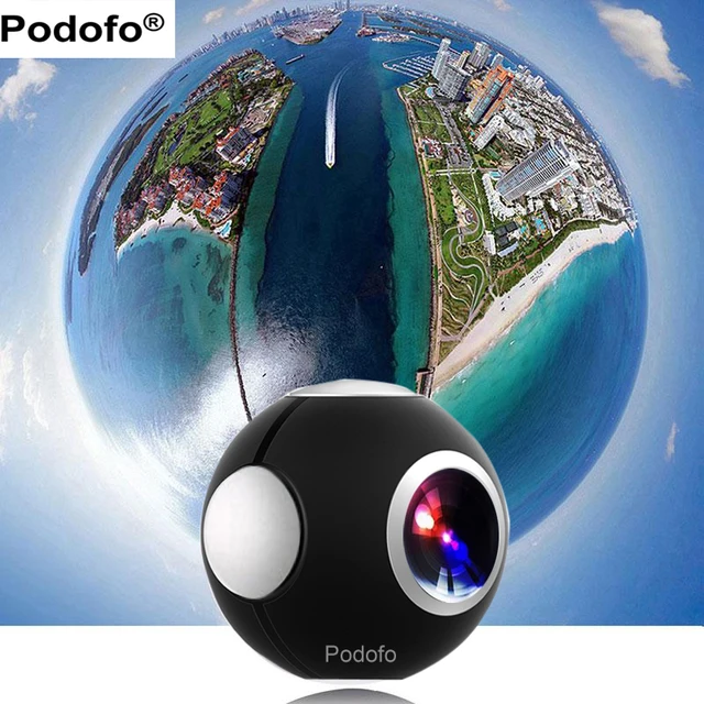 Podofo 360 Camera Panoramic Mini Camera 360 HD Wide Dual Lens Fish Eye VR Video Camera for Android  Sport Action Camera TypeC
