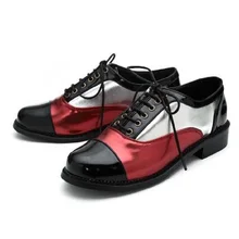 Красивые женские туфли-оксфорды в старинном британском стиле с круглым носком золотого, розового и красного цветов на шнуровке; Scarpe Chaussures; броги