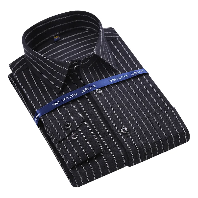 الجديدة عالية الصف 100% القطن بلغ عن شخص الفانيلا فضفاضة ومريحة طويلة الأكمام منقوشة المشارب الصلبة رجل الأعمال عارضة قمصان الجديدة عالية الصف 100% القطن بلغ عن شخص الفانيلا فضفاضة ومريحة طويلة الأكمام منقوشة المشارب الصلبة رجل الأعمال عارضة قمصان