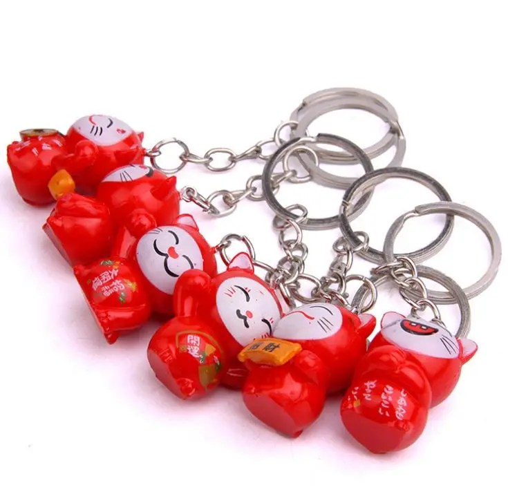 6 шт./лот креативный брелок для ключей Lucky &quotКошка&quot мультяшный животный