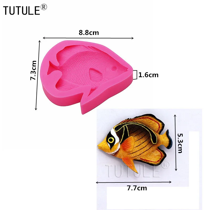 Форма для золотой рыбы, силиконовая форма в виде рыбки, форма для полимерной глины, морская Гибкая форма для смолы, пищевая форма для шоколадных конфет, форма для животных