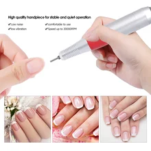 Mini Electric Nail Drill Machine Handpiece Electric Drill Pen Manicure Pedicure Nail Art Tool 12V 30000RPM Red