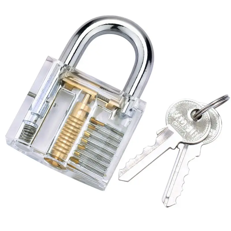 

Fashion Locksmith Transparent Locks Pick Visible Cutaway Mini Practice View Padlock Hasps Training Skill For Furniture Hardware