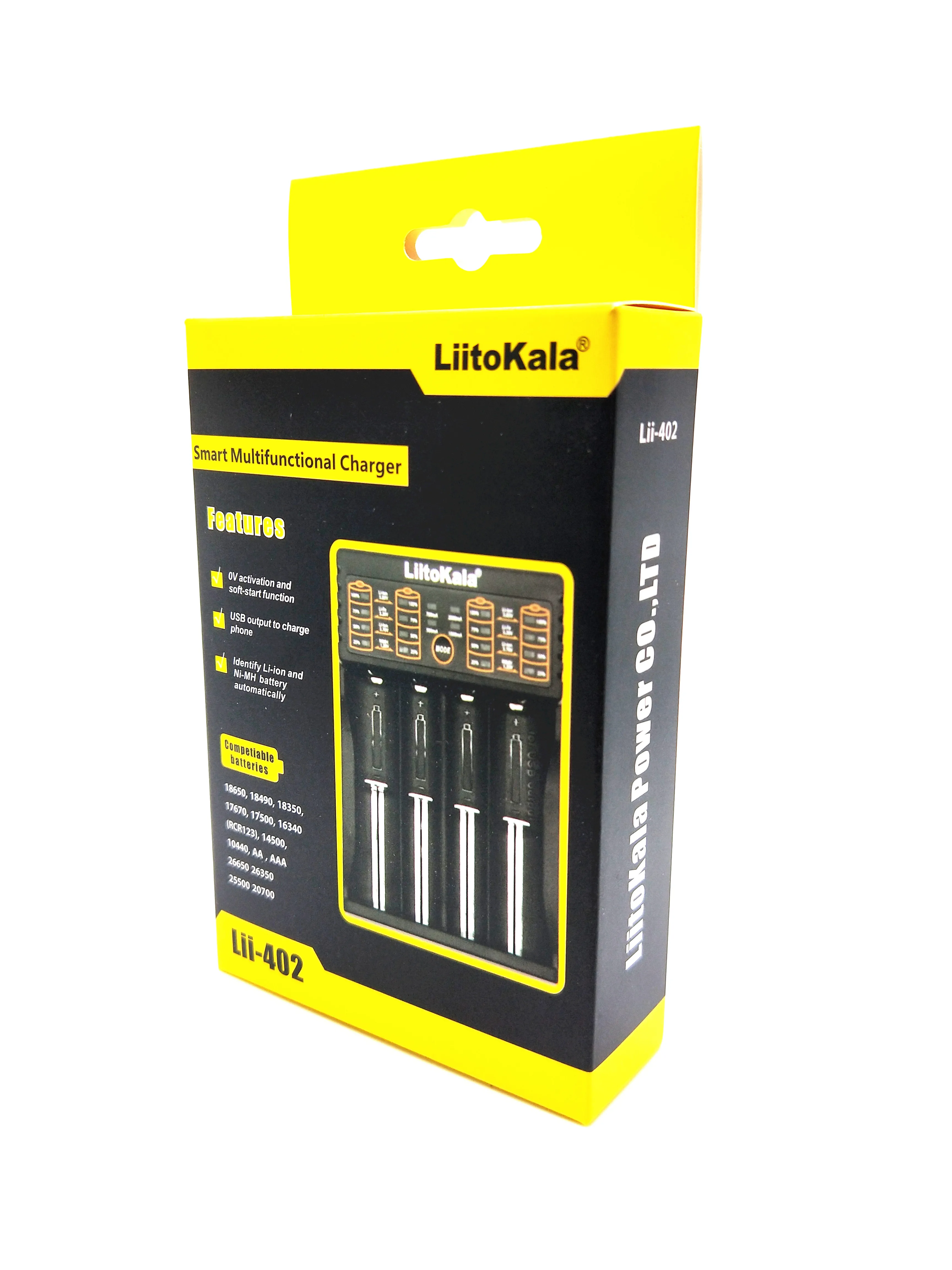 Liitokala Lii-402 18650 зарядное устройство для 26650 16340 RCR123 14500 LiFePO4 1,2 в Ni-MH Ni-Cd перезаряжаемая батарея lii402