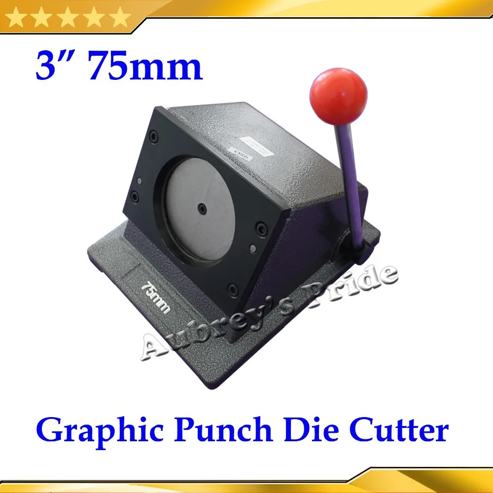 

NEW Heavy Duty Manual Round 75mm 3" Multi Sheets Stand Paper Graphic Punch Die Cutter for Pro Button Maker