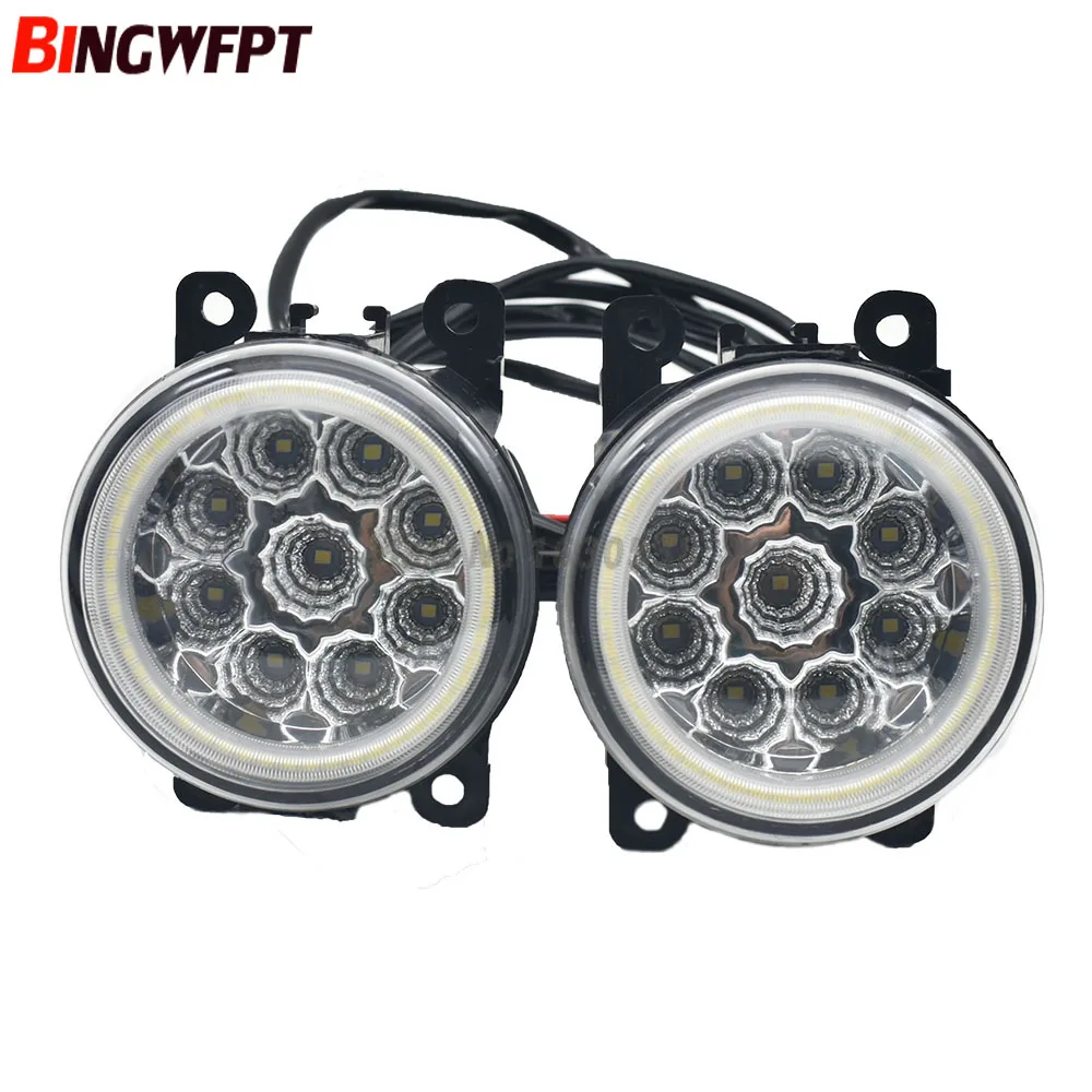 

2pcs Car LED Lamp H11 Fog Light with Angel Eye DRL Daytime Running Light 12V For Mitsubishi Outlander XL 2007-2013