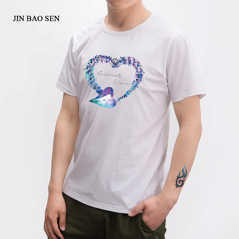 JINBAOSEN 2018 новый летний бренд большие размеры футболка человек круглым воротом с