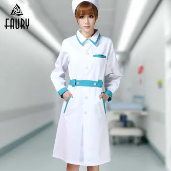 

Hospital Nurse Uniform Pharmacy Work Uniforms Long Sleeve New Drugstore Dress SPA Beautician Workwea rWomen Female Clothes