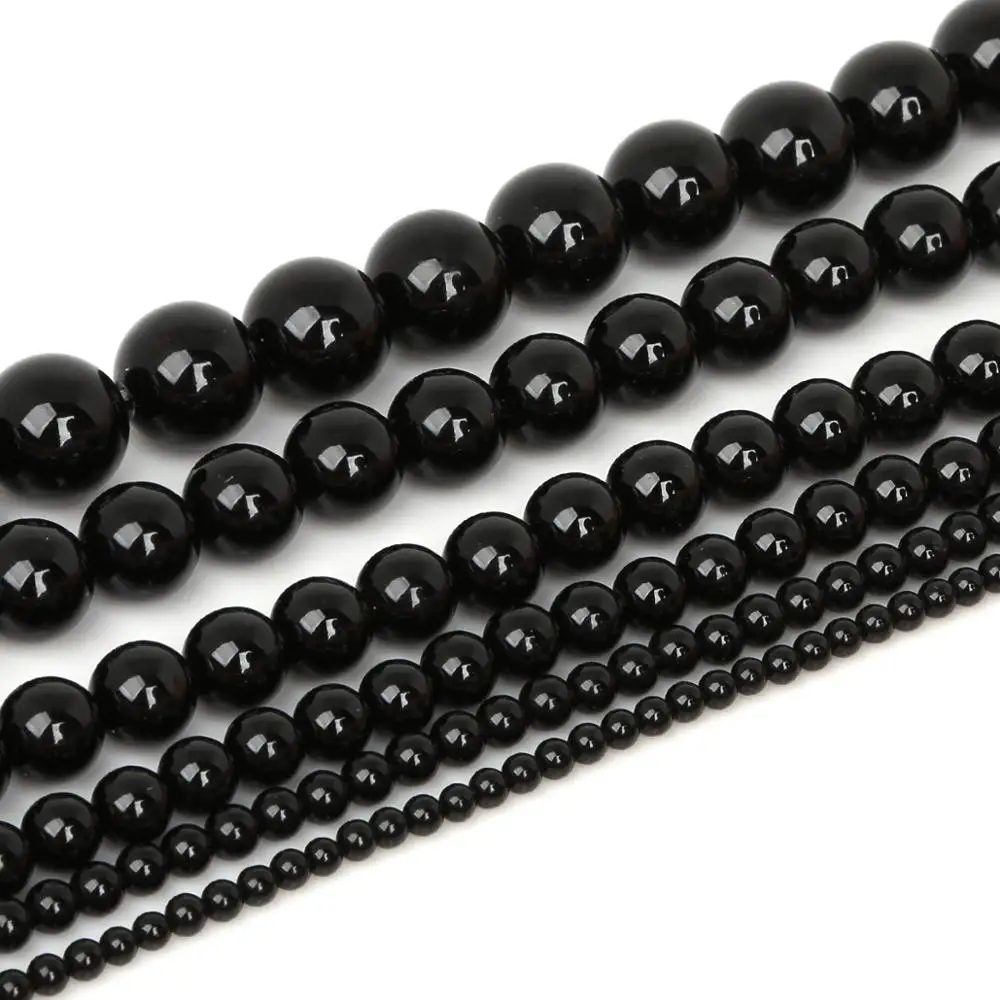 Natural Matte Black Onyx Beads Genuine Smooth 15”Strand 4mm 6mm 8mm 10mm 12mm 