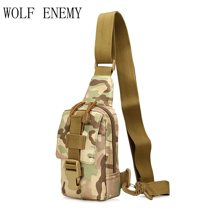 

High Quality!Outdoor Tactical Nylon Sport Utility Camouflage Chest Bags Men Riding Climbing Shoulder Bag Diagonal Bag