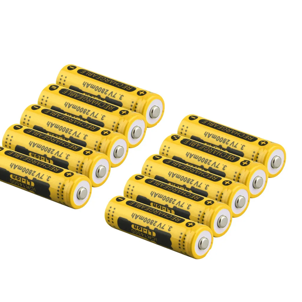 6PCS Rechargeable lithium battery 14500 cylindrical battery 3.7V 2800mAh 18650 Battery Rechargeable Battery Free Shipping