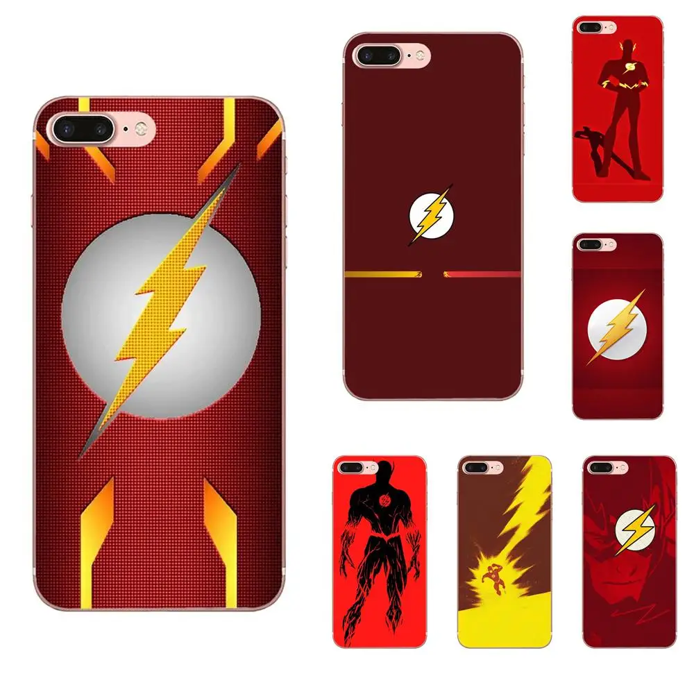 Мягкий с рисунком из ТПУ Capa Super Hero The Flash DC Comics логотип для Apple iPhone 4 4S 5 5C 5S SE 6 6S 7 8 Plus X