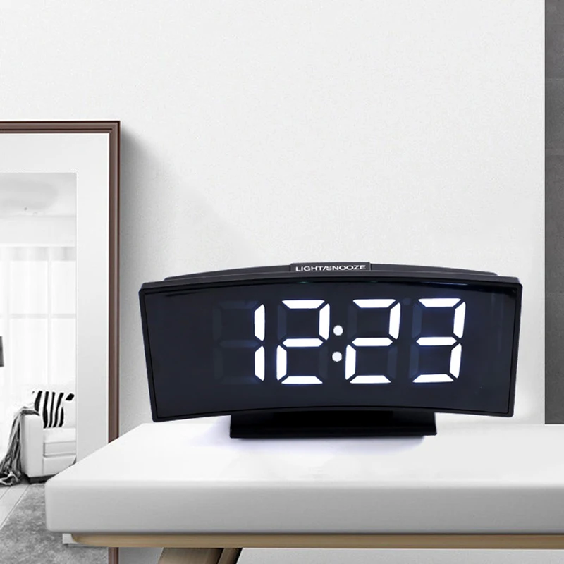 Светодиодные цифровые часы температура дисплей сигнализации часы с режимом включения по таймеру ночь электронные часы настольные дуговой