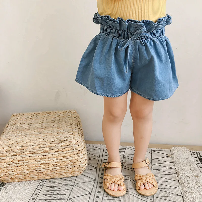 

2019 Summer new Baby Girls Denim Shorts Soft All-match Trousers Korean Style Girls Clothes Kids Thin Bud Shorts