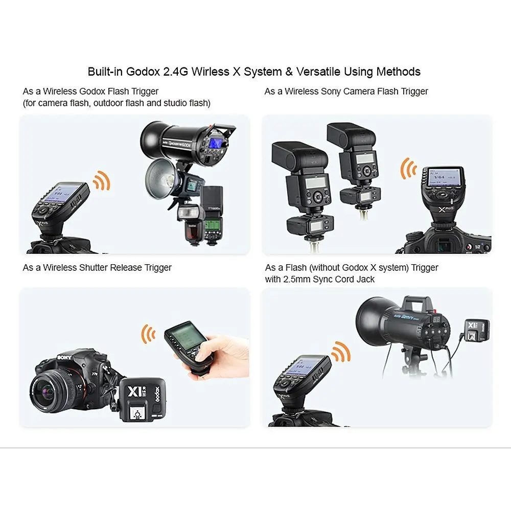 Godox Newest Xpro S E TTL 2 4G Wireless High Speed Sync 1 / 8000s X System HSS Flash Trigger для цифровых зеркальных камер