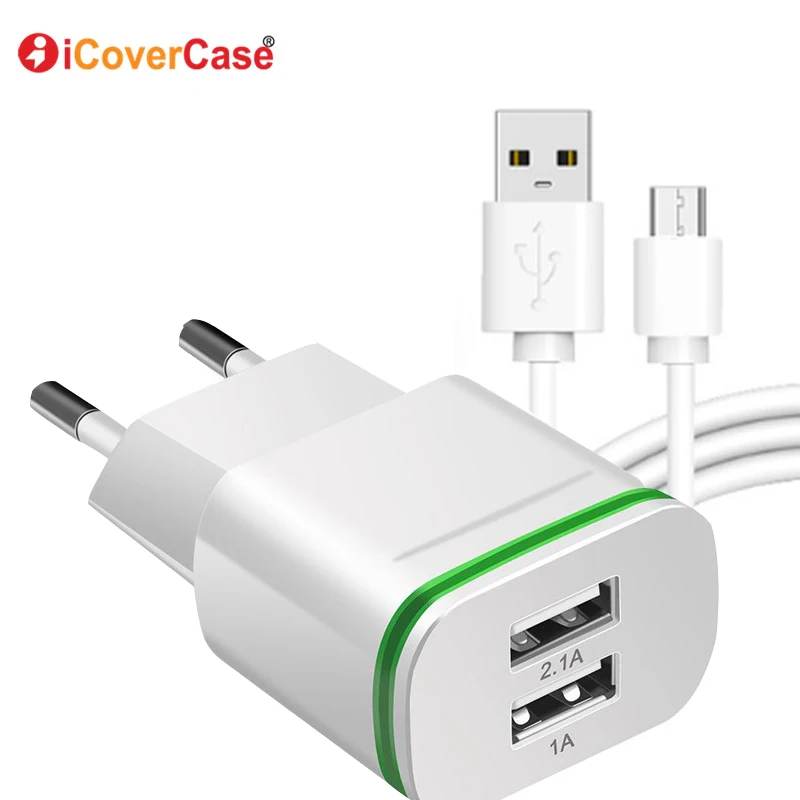 

EU 2 Plug Dual Ports For Huawei Mate 10LITE P smart P8 P9 P10Lite Honor 6A 7A 7X 8X 6C Pro Phone Charger Micro Usb Cable Adapter