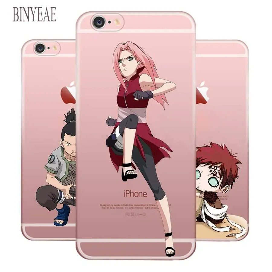 

BINYEAE Naruto Sasuke design Soft TPU Phone Cases for Apple iPhone 8 8Plus 8x SE 5s 6 6s 6 Plus 7 7Plus