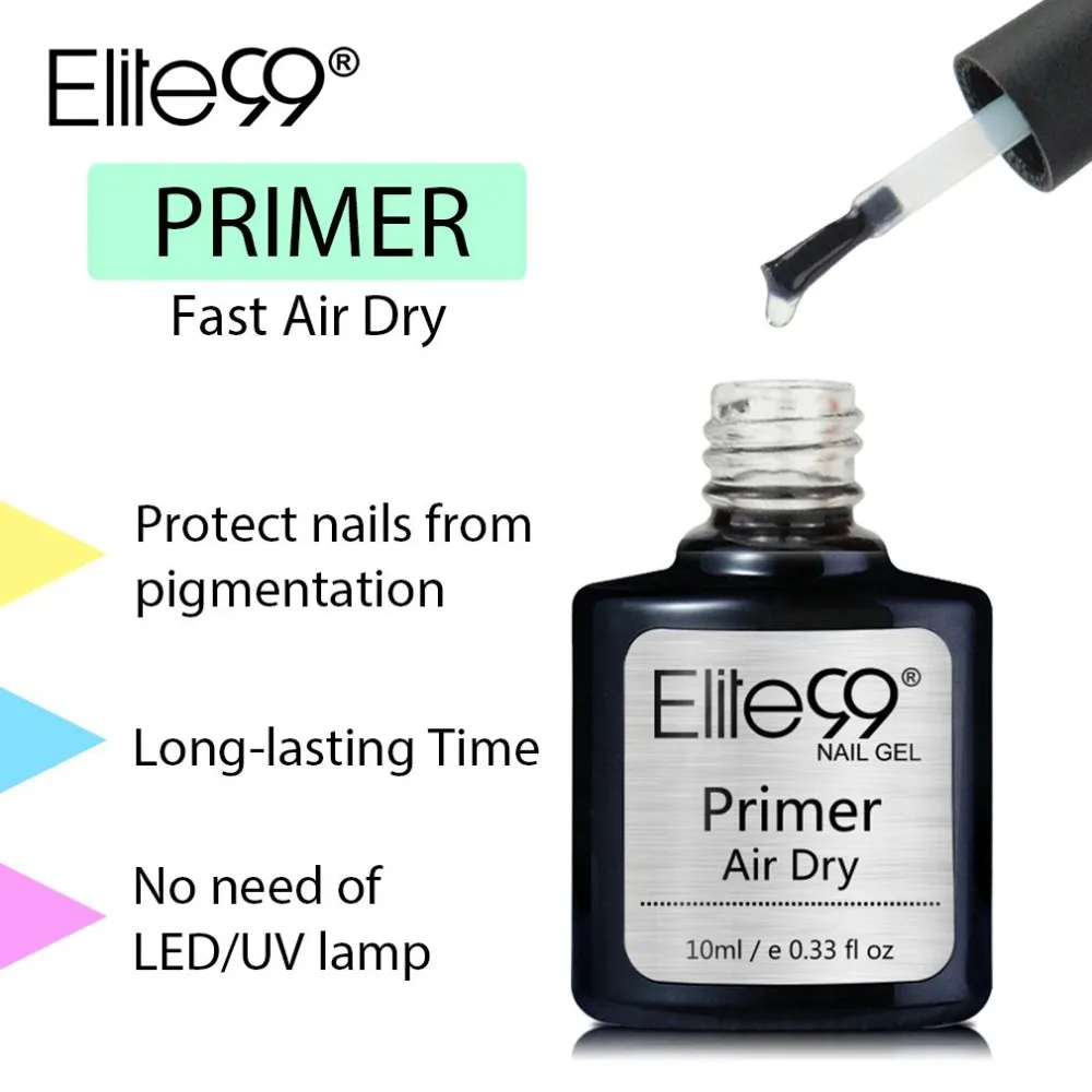 

Elite99 10ml Long Lasting Fast Air Dry Primer UV LED Gel Base Primer No Need Of UV/LED Lamp Soak Off Gel Nail Polish Art Design