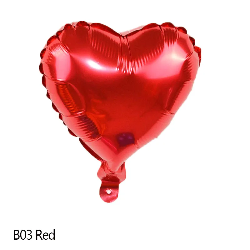10 шт./лот 10 дюймов Свадебные украшения шары сердце Фольга баллоны гелием воздушный шар с днем День рождения Декор Baby Shower воздушный шар - Цвет: Red