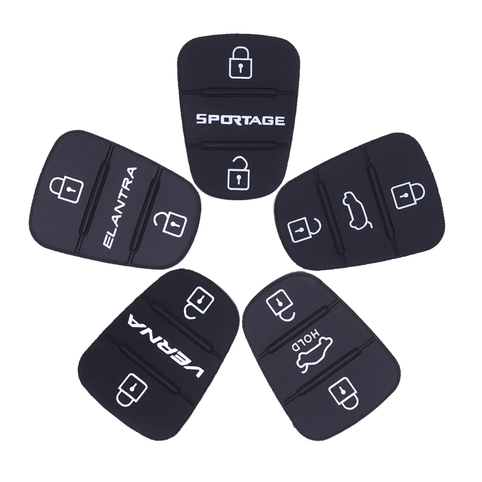 

Key Shell Case Rubber Pads for Hyundai Sportage Elantra Picanto Solaris RIO Kia Verna 3 Buttons Remote Car Key